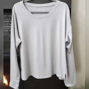 Athleta Haut Uptempo Jersey, Crewneck, Long Sleeve, Boxy, Grey, XL, LIKE NEW